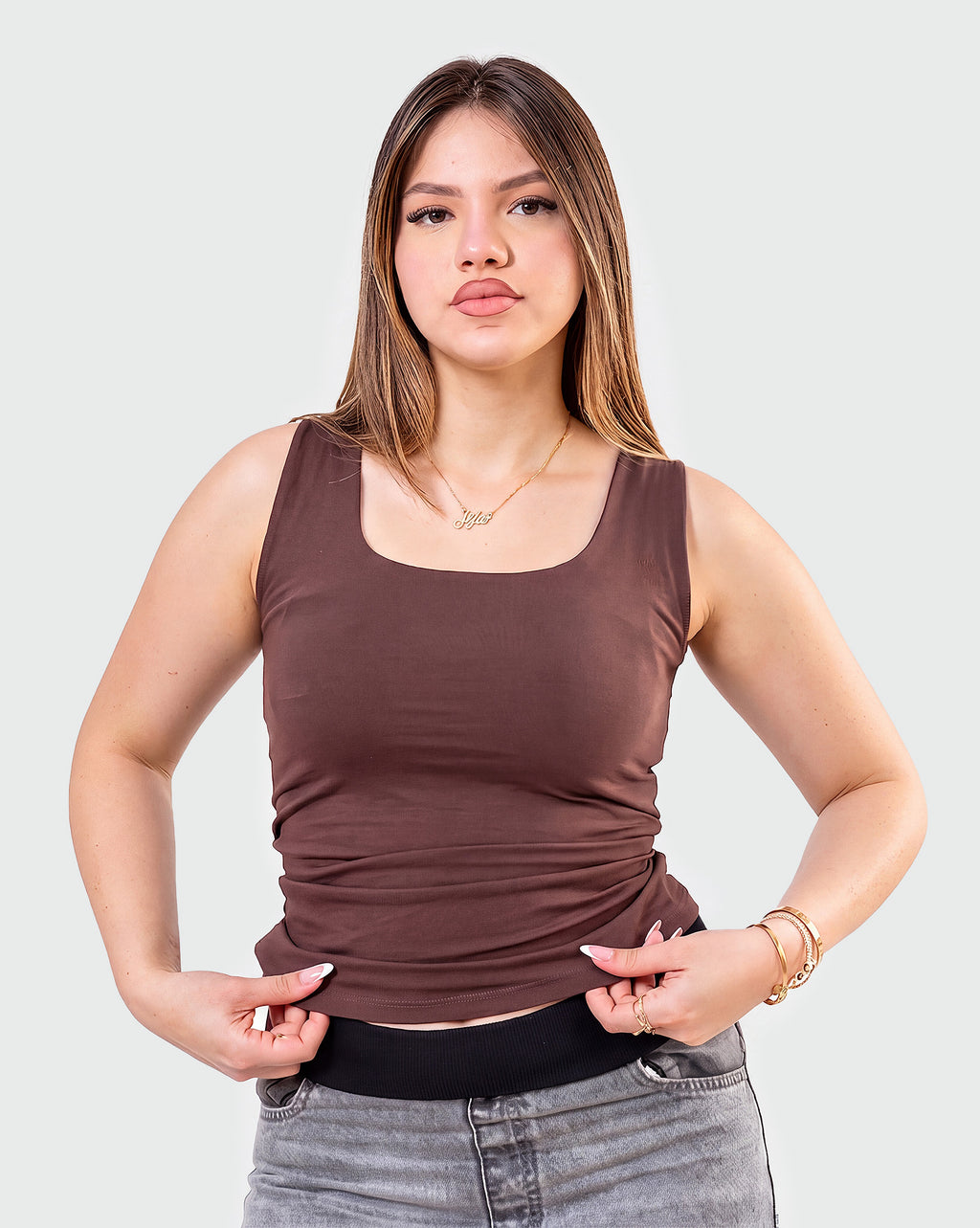 Basic Fitted U Tank Top