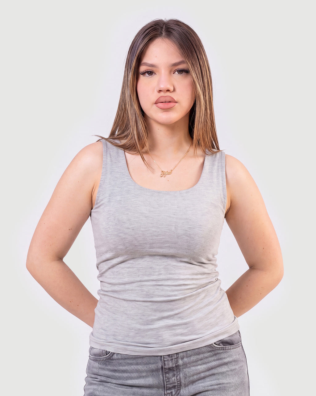 Basic Fitted U Tank Top