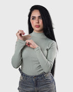 Ribbed Cut-Out Long Sleeve Top