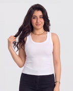 Ribbed U-Neck Tank Top