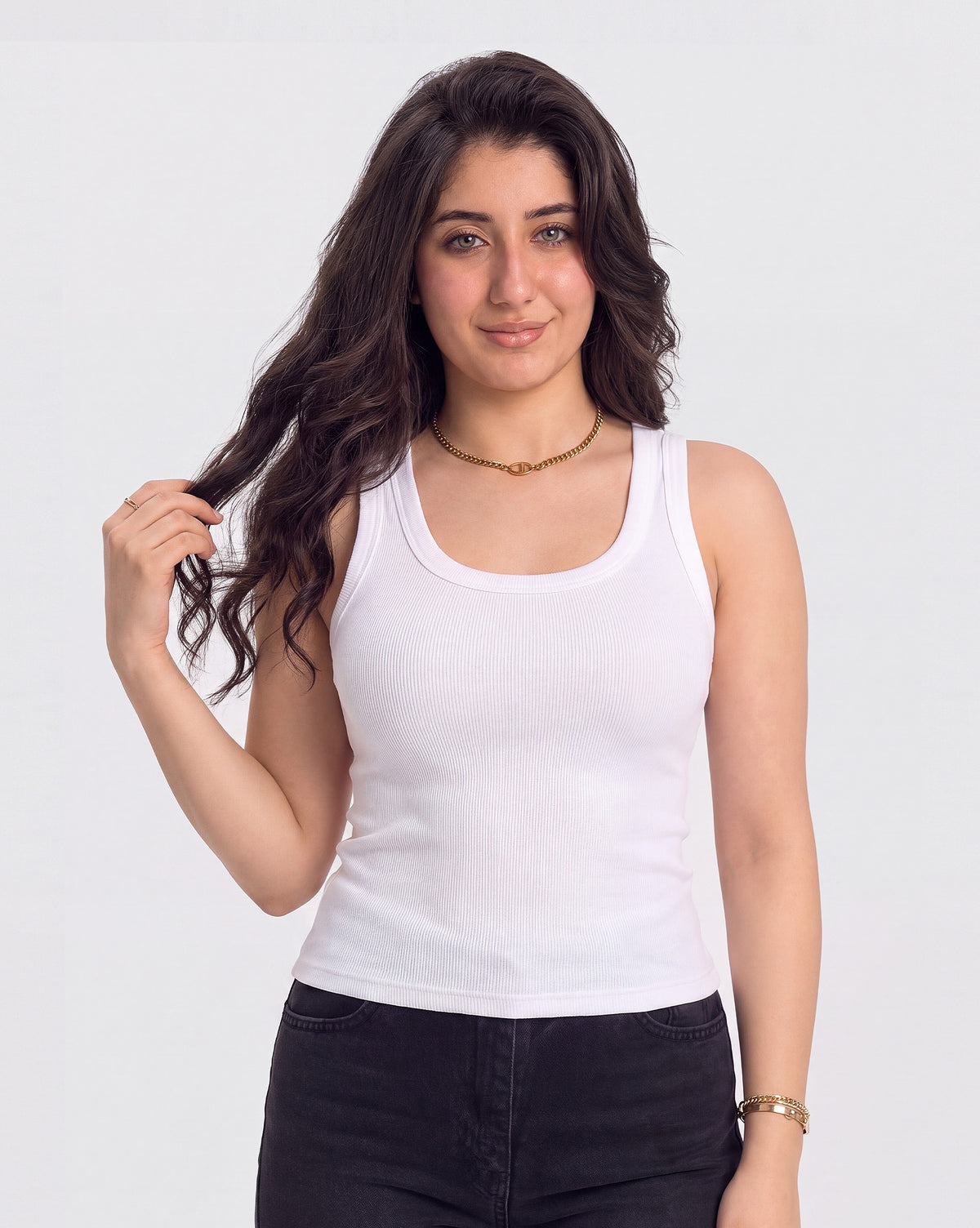 Ribbed U-Neck Tank Top