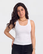 Ribbed U-Neck Tank Top