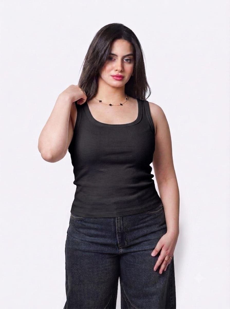 Ribbed U Tank Top - Image 1