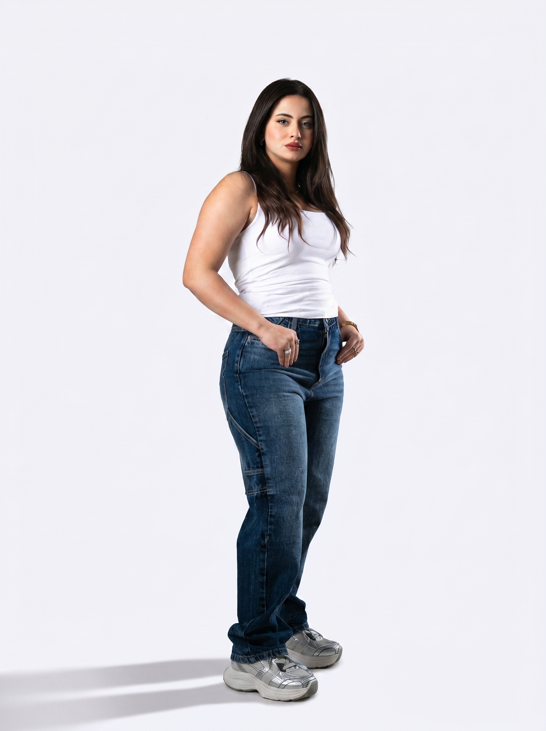 Basic Fitted U Tank Top - Image 1