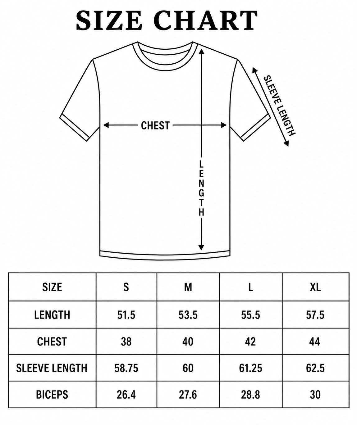 Ribbed Zip-Up Half Sleeve Top Size Chart